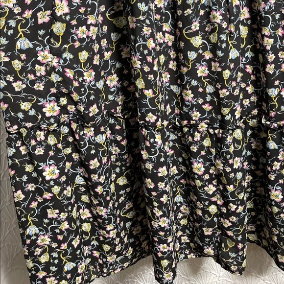 Who What Wear Black Floral Sleeveless Button Tie Waist Maxi Dress - Picture 7 of 11